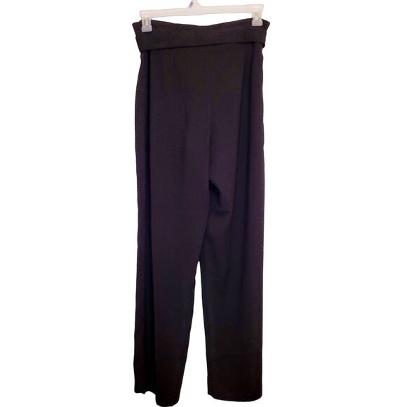 H&M black belted high waisted wide leg trouser pants - Picture 2 of 12